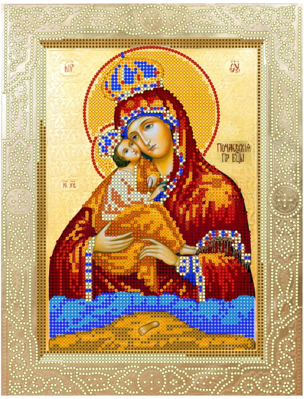Набор для вышивки бисером PA-1321 Икона Божья Матерь Почаевская