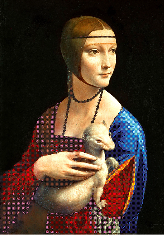 Схема для вышивки бисером PA-1526 Леонардо да Винчи "Дама с горностаем"