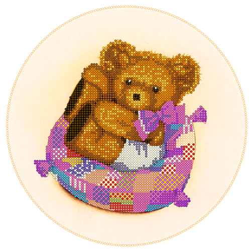 Набор для вышивки бисером PA-1624 Девочка-медвежонок