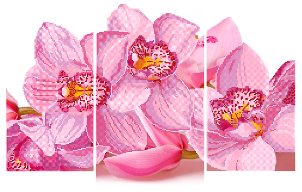 Схема для вышивки бисером PA-1652 Триптих Орхидея
