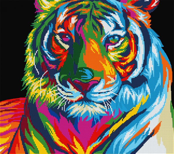 Схема для вышивки бисером PA-1765 Цветной тигр