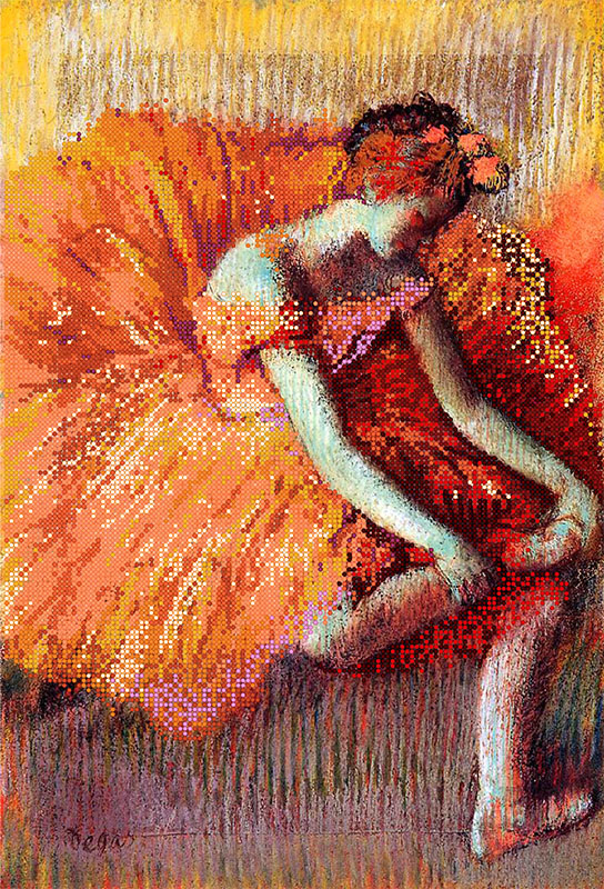 Схема для вышивки бисером PA-1796 Эдгар Дега Танцовщица в оранжевом