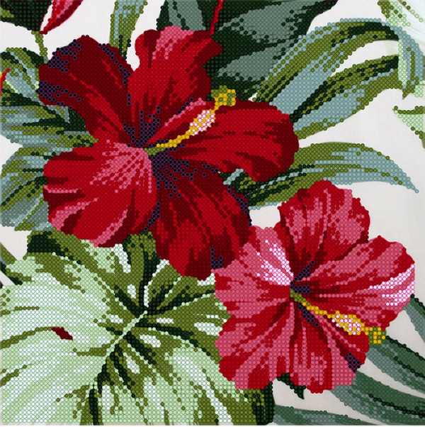 Набор для вышивки бисером PA-1875 Цветы в листьях