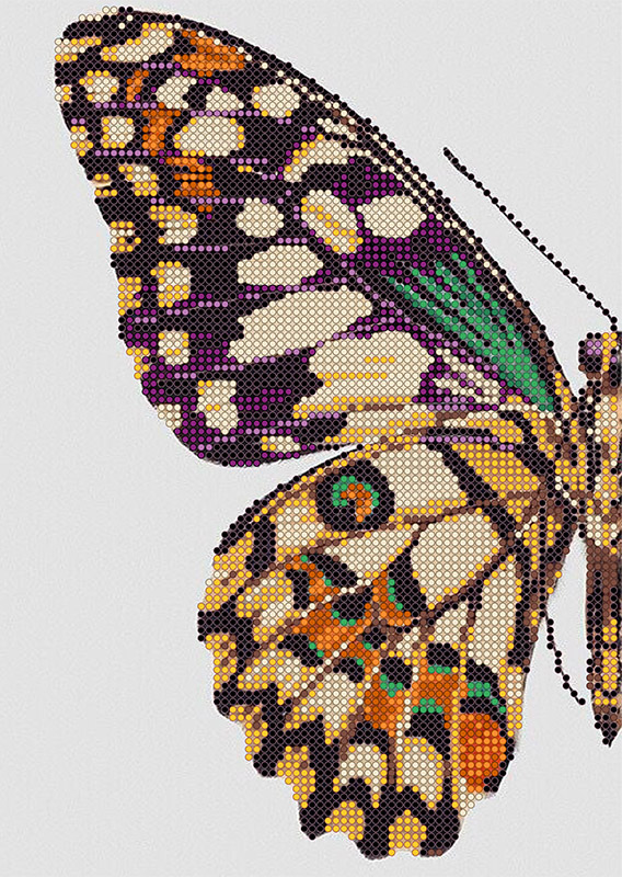 Схема для вышивки бисером PA-1980 Крыло бабочки