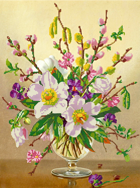 Набор для вышивки бисером PA-1261 Весенние цветы
