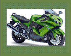 Схема для вышивки бисером PA-1557 Зеленый мотоцикл